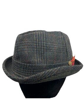 Harvard Men's Size 7 Fedora Hat Cap Vintage Made in USA Union Retro 60's Feather